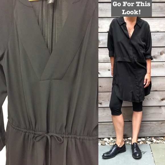 WHBM Drawstring Dress w/ POCKETS - Picture 1 of 11